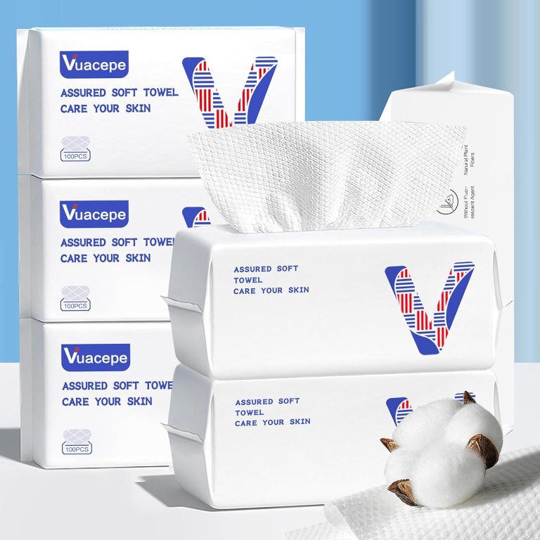Face Towels Disposable Cotton Facial Clean Towels, 600 Count Biodegradable Soft Dry Facial Tissue, Face Drying Towels for Skin Care, Makeup Remover, Disposable Face Cloths for Washing Face