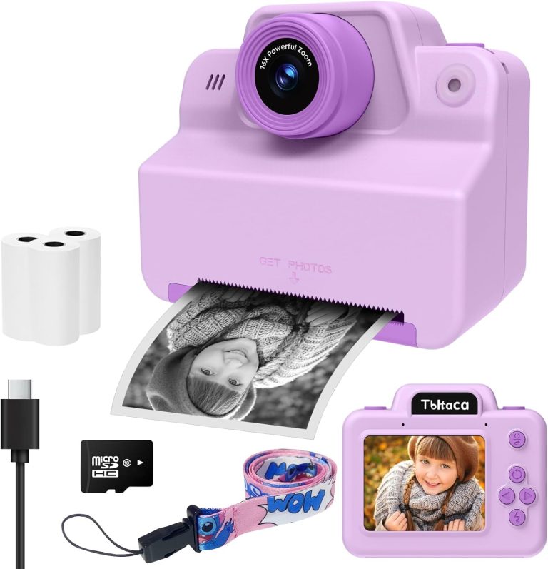 Instant Print Camera for Kids, Toddler Kids Camera Instant Print for 3 4 5 6 7 8 9 10 Years Old Girl Christmas Birthday Gifts, Portable Kid Children Digital Travel Camera Toys for Girls Age 3-12