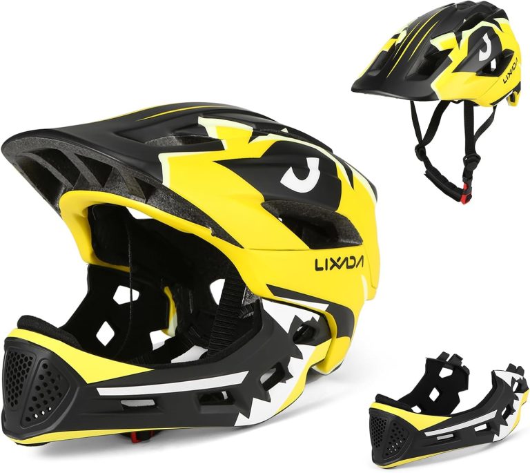 Lixada Kids Bike Helmet Adjustable Detachable Full Face Helmet for Cycling Helmet for Children Bicycle, Skateboard, Scooter, Protective Gear (20.5-22 Inches)
