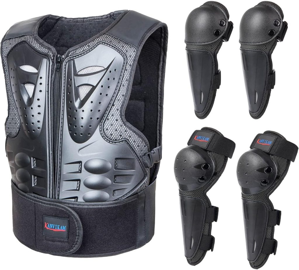 Kids Motocross Vest for Dirt Bike ATV Skateboard,Children Body Armor Protection with Knee Pads Eblow Pads for Cycling Skating Kids Motocross Vest for Dirt Bike ATV Skateboard,Children Body Armor Protection with Knee Pads Eblow Pads for Cycling Skating