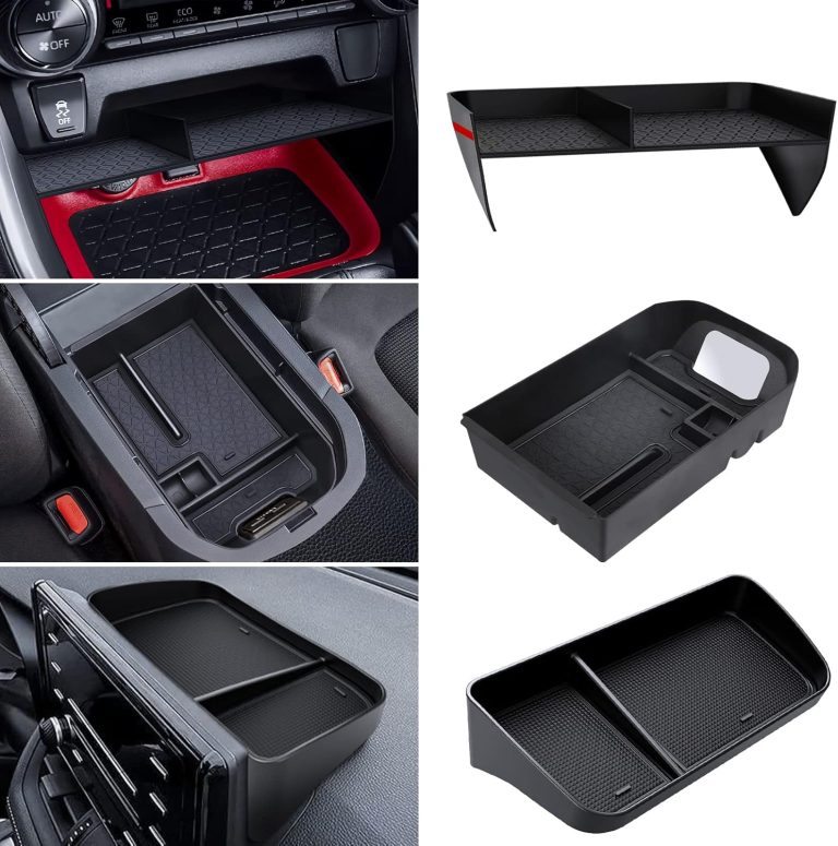 Upgraded Center Console Organizer Compatible with Toyota RAV4 2024 2023 2022 2021-2019 Interior Accessories, Armrest Storage Box, Dash Storage Tray(Not for New 10.5” Multimedia Display)-3pcs