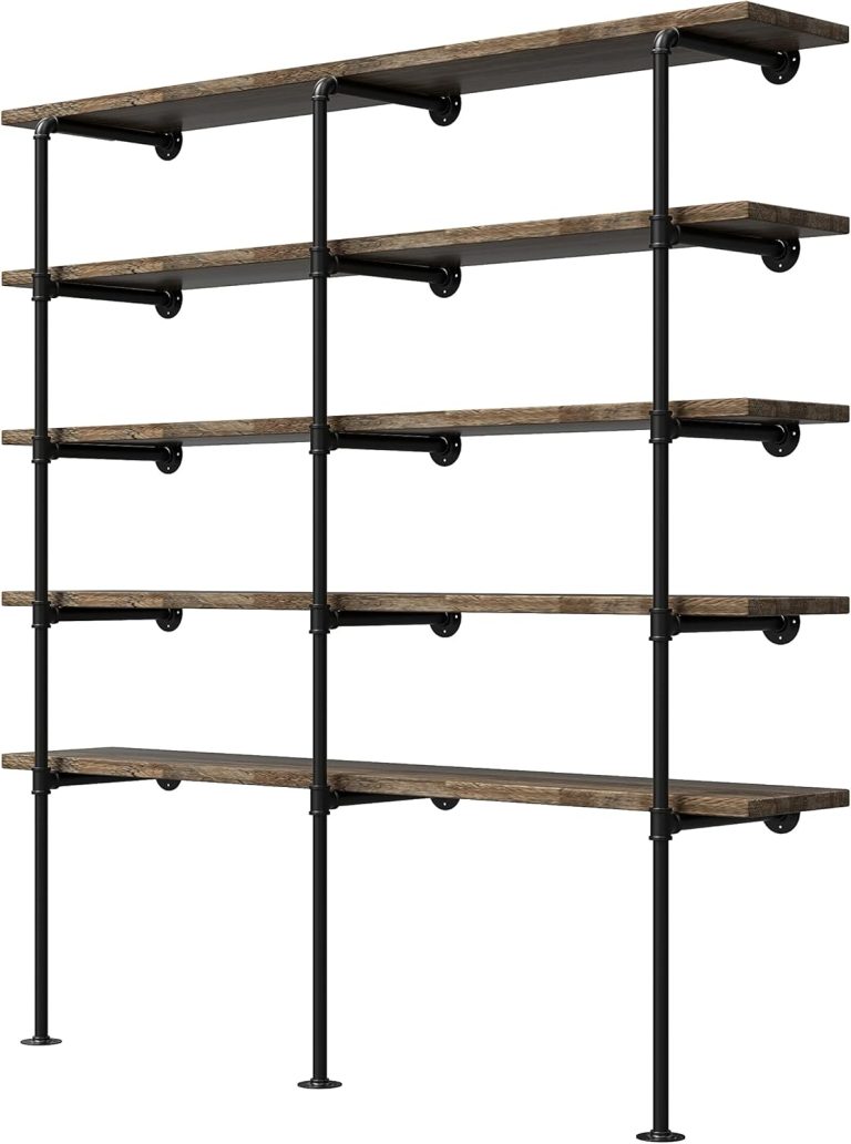 (14“Deep,3pcs)Industrial Retro Wall Mount Iron Pipe Shelf,DIY Open Bookshelf,Hung Bracket,Home Improvement Kitchen Shelves,Tool Utility Shelves, Office Shelves, Bookshelves and bookcases