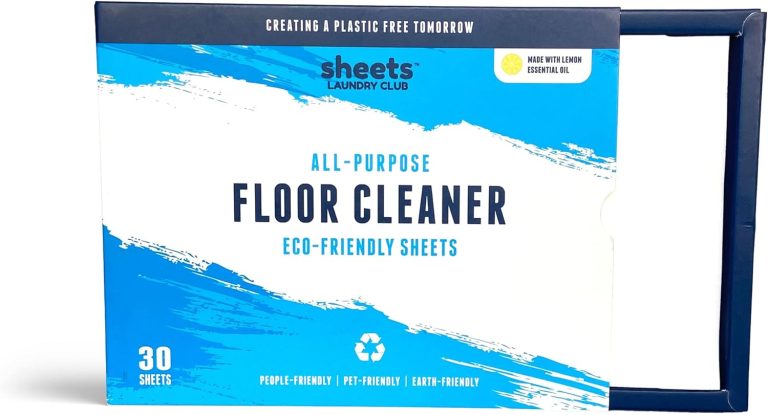 Sheets Laundry Club Liquidless Dissolvable Floor Cleaner Solution Sheets, 30 Pack – Lemon – Plant-Based Cleaning Agents with Biodegradable Ingredients