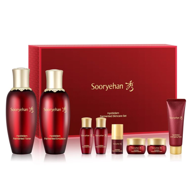 Sooryehan Christmas Gifts Hyobidam Fermented Skincare Gift Set (13.53 fl oz) – Premium Korean Skin Care for Intense Hydration, Elasticity. Ginseng, Snow Fungus.