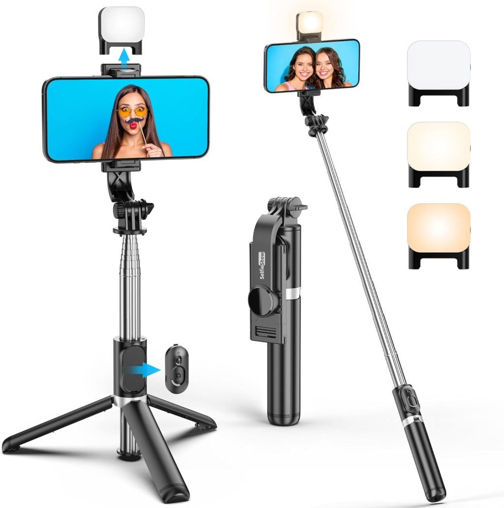 Portable 41 Inch Selfie Stick Phone Tripod with Wireless Remote Extendable Tripod Stand 360 Rotation Compatible with iPhone 14 13 12 11 pro Xs Max Xr X 8 7 6 Plus, Android Samsung Smartphone Portable 41 Inch Selfie Stick Phone Tripod with Wireless Remote Extendable Tripod Stand 360 Rotation Compatible with iPhone 14 13 12 11 pro Xs Max Xr X 8 7 6 Plus, Android Samsung Smartphone
