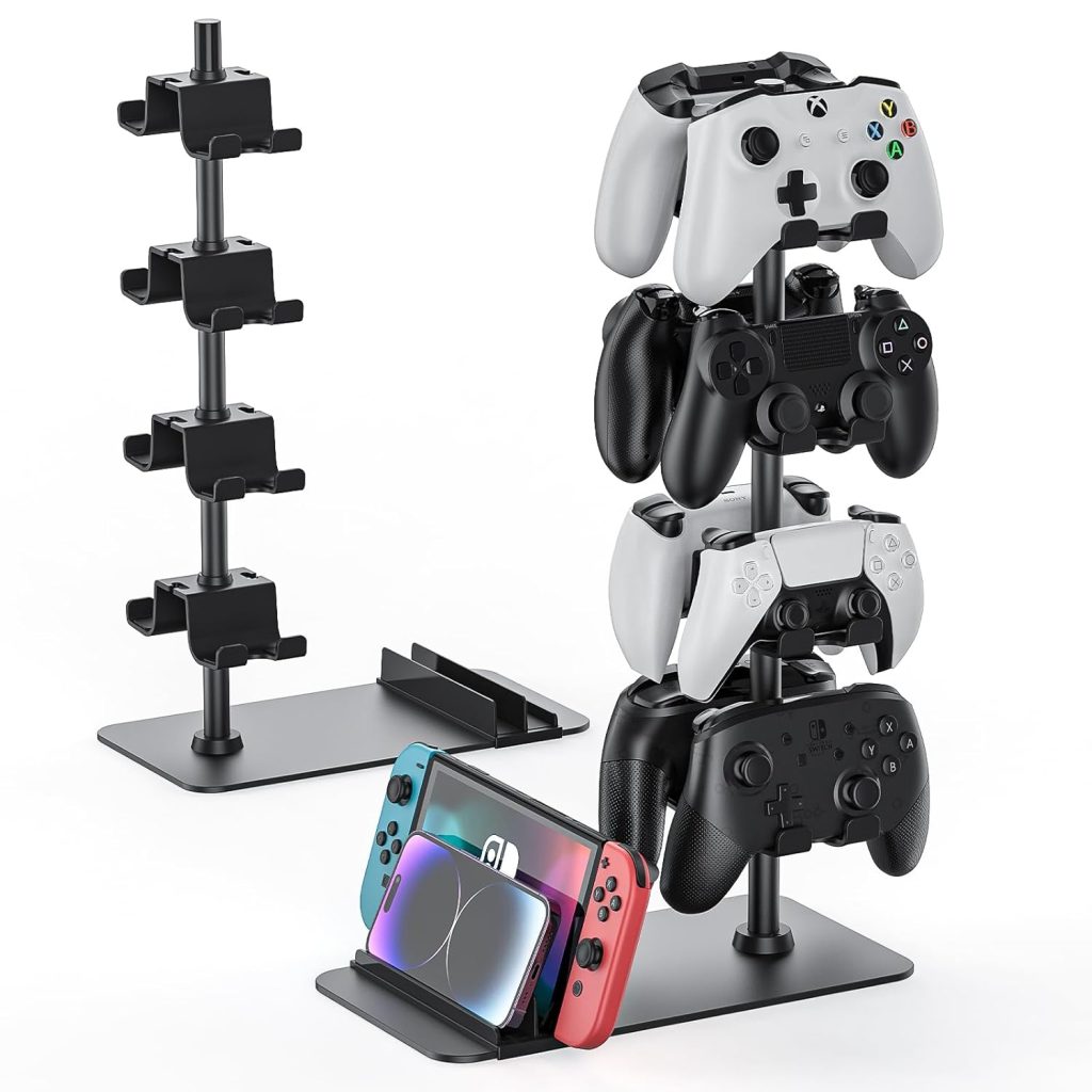 MANMUVIMO Controller Holder for 8 Xbox PS5 PS4 Switch Gaming Controller, Controller Stand for Desk, Gamer Gifts for Men, Organizer Rack for Headset/Switch/iPad/Mobile Phone, Gaming Room Accessories MANMUVIMO Controller Holder for 8 Xbox PS5 PS4 Switch Gaming Controller, Controller Stand for Desk, Gamer Gifts for Men, Organizer Rack for Headset/Switch/iPad/Mobile Phone, Gaming Room Accessories
