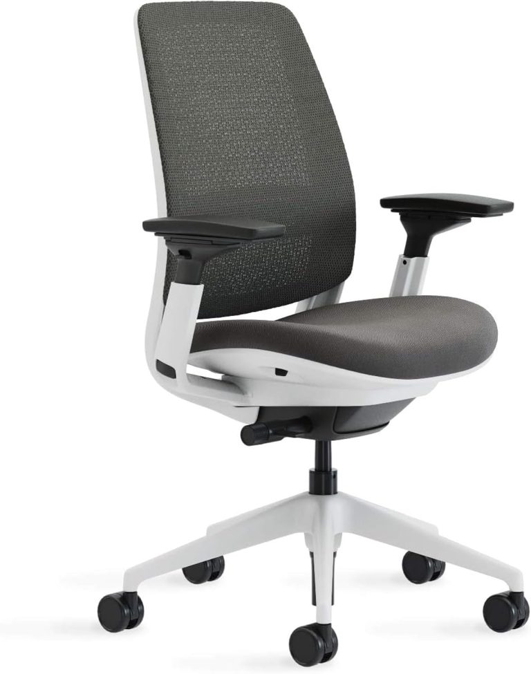 Steelcase Series 2 Office Chair – Ergonomic Work Chair with Wheels for Carpet – with Back Support, Weight-Activated Adjustment & Arm Support – Adjustable Rolling Chairs for Desk – Graphite