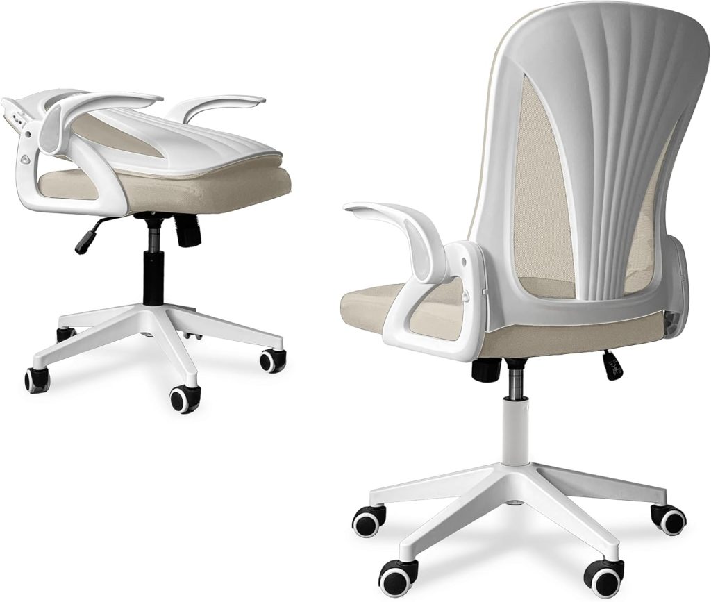 Tervo Office Chair | Foldable & Adjustable Height for Small Spaces | Gaming Chair | Swivel Desk Chair for Home Work | Ergonomic Mesh Computer Chair for Bedroom (Beige) Tervo Office Chair | Foldable & Adjustable Height for Small Spaces | Gaming Chair | Swivel Desk Chair for Home Work | Ergonomic Mesh Computer Chair for Bedroom (Beige)