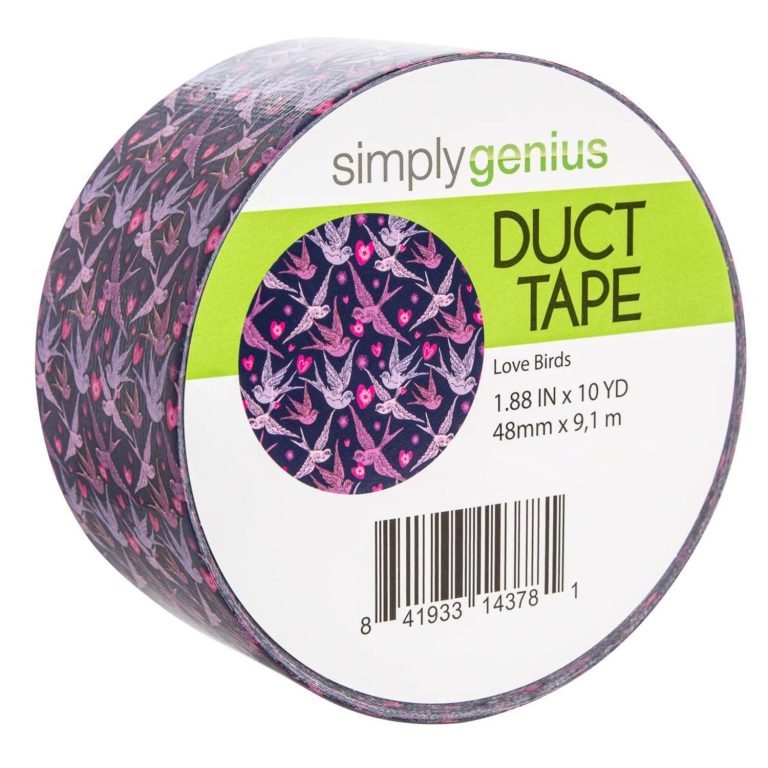 Simply Genius Pattern Duct Tape Heavy Duty – Craft Supplies for Kids & Adults – Colored Duct Tape – Single Roll 1.8 in x 10 Yards – Colorful Tape for DIY, Craft & Home Improvement (Love Birds)