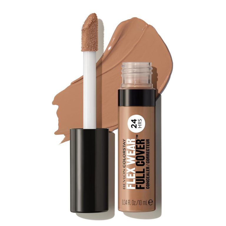 Revlon ColorStay Flex Wear Full Cover Concealer, Face Makeup Stocking Stuffers for Women, Infused with Hyaluronic Acid & Vitamin E, 070 Nutmeg, 0.34 fl oz.