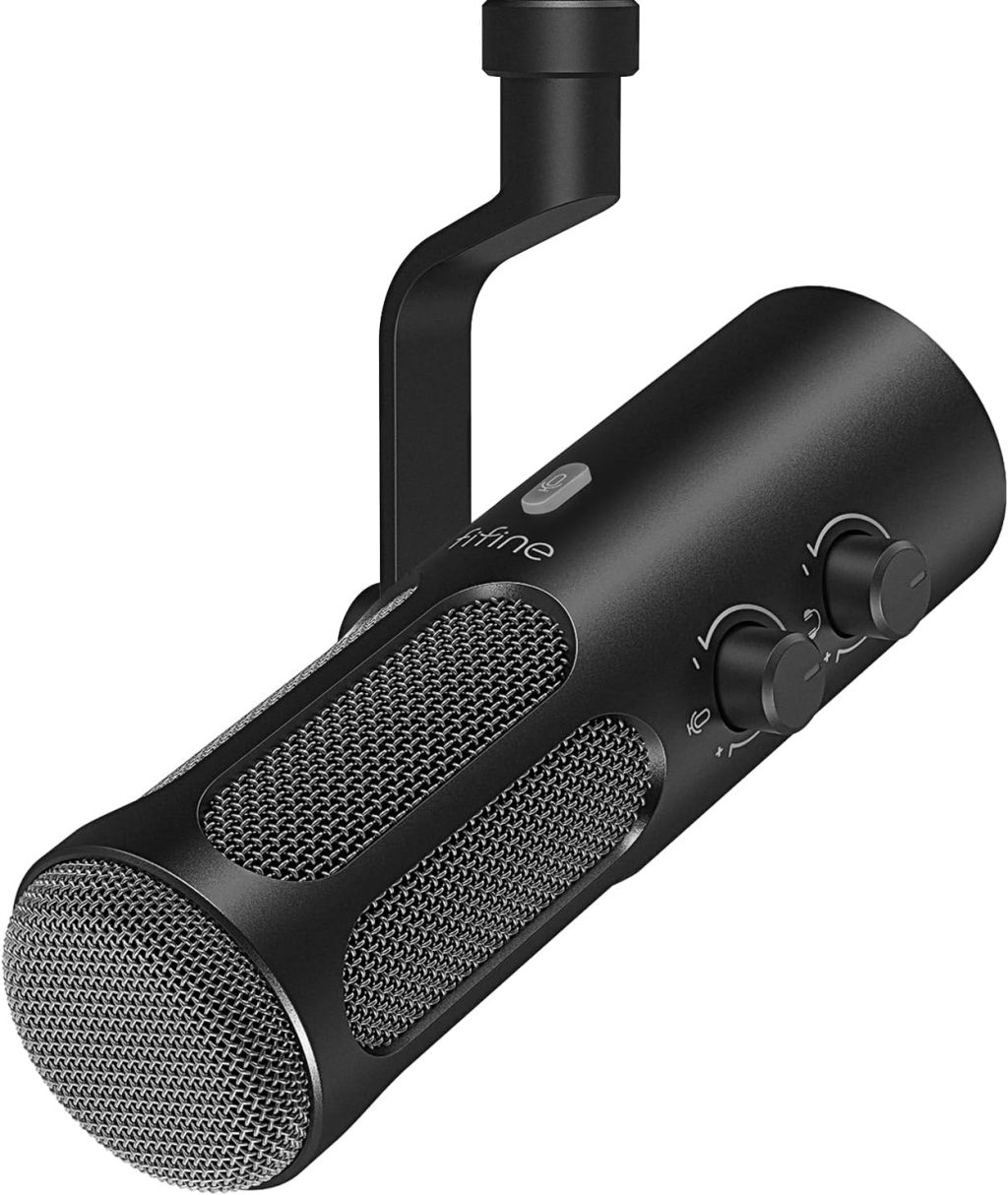 FIFINE XLR/USB Podcast Dynamic Microphone for Streaming, Studio XLR Microphone, PC Streamer Mic All Metal with Mute Button, Headphone Jack, for Vocal Voice Over Music Recording-AmpliTank Tank3 FIFINE XLR/USB Podcast Dynamic Microphone for Streaming, Studio XLR Microphone, PC Streamer Mic All Metal with Mute Button, Headphone Jack, for Vocal Voice Over Music Recording-AmpliTank Tank3