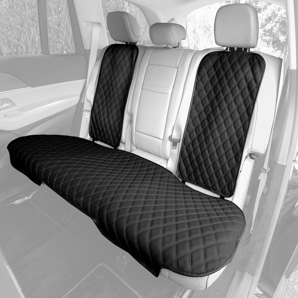 FH Group Car Seat Cushion Rear Set Black Faux Leather Automotive Seat Cushions – Universal Fit, Rear Car Seat Cushions With Non-slip Silicone Backing for SUV, Sedan, Van, Black – Rear Set FH Group Car Seat Cushion Rear Set Black Faux Leather Automotive Seat Cushions – Universal Fit, Rear Car Seat Cushions With Non-slip Silicone Backing for SUV, Sedan, Van, Black – Rear Set