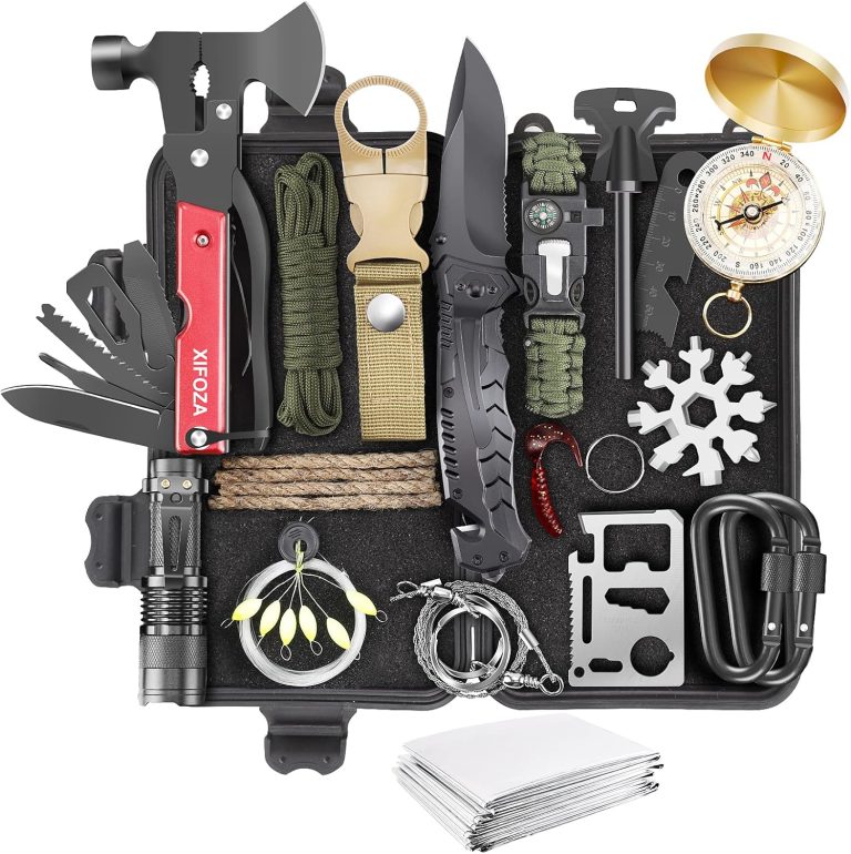 Gifts for Men Dad Husband, Survival Kits 27 in 1 Camping Accessories Tactical Gear Fishing Equipment for Camping Hiking Hunting Outdoor Adventure, Best Christmas Thanksgiving Day Birthday Gifts idea