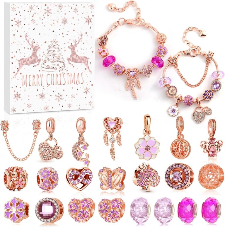 Jewelry Advent Calendar 2024 Adult Women, 24 Day Charm Bracelet Advent Calendar Xmas Surprise Gifts for Mom Wife