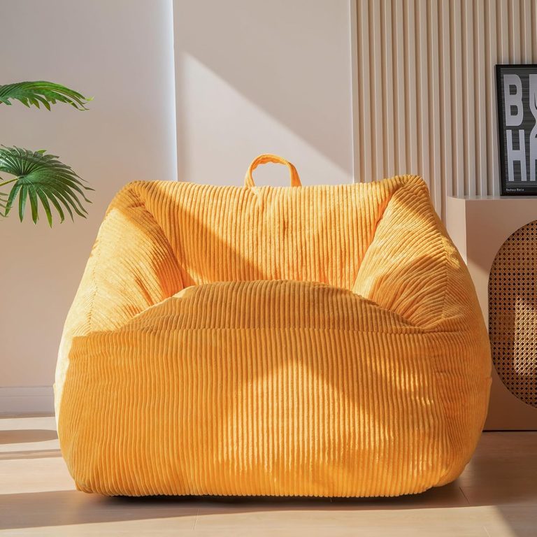 MAXYOYO Bean Bag Chair, Floor Sofa with Handle, Bean Bag Chairs for Adults and Kids, Teens Living Room Bean Bag, Accent Sofa Chair with Pocket for Gaming Reading Relaxing