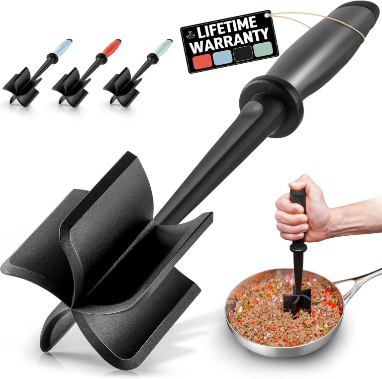 Zulay Ground Beef Chopper Tool Hamburger Smasher Tool – Meat Chopper For Ground Beef – Ground Meat Smasher – Ground Meat Chopper – Ground Beef Masher – Food Grade Nylon Heat Resistant To 410 Degrees