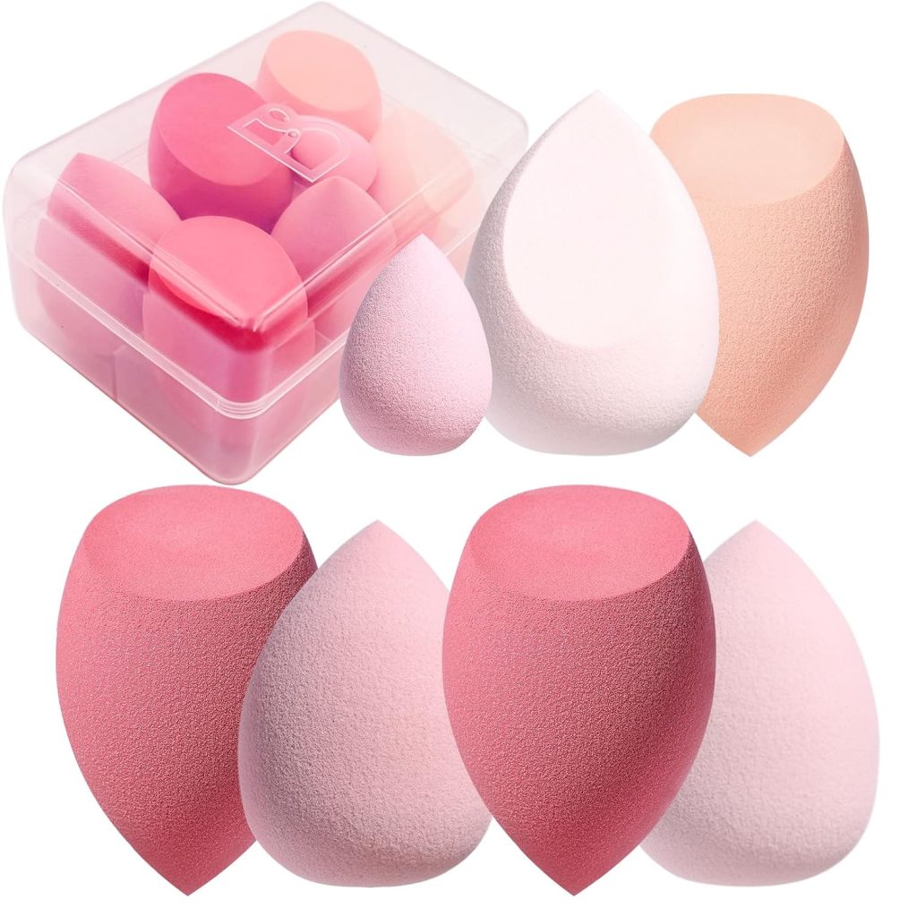 Makeup Sponge Set BS-MALL Blender Sponges 7 Pcs for Liquid, Cream, and Powder, Multi-colored with 1 Mini Makeup Sponge Pink (A-Pink) Makeup Sponge Set BS-MALL Blender Sponges 7 Pcs for Liquid, Cream, and Powder, Multi-colored with 1 Mini Makeup Sponge Pink (A-Pink)