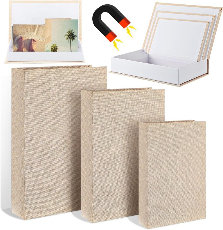 3 Pcs Decorative Book Set Fake Books for Decoration Magnetic Faux Books Modern Linen Covered Fake Storage Hollow Book for Bookshelf Aesthetic Book Boxes Coffee Table Home Decor