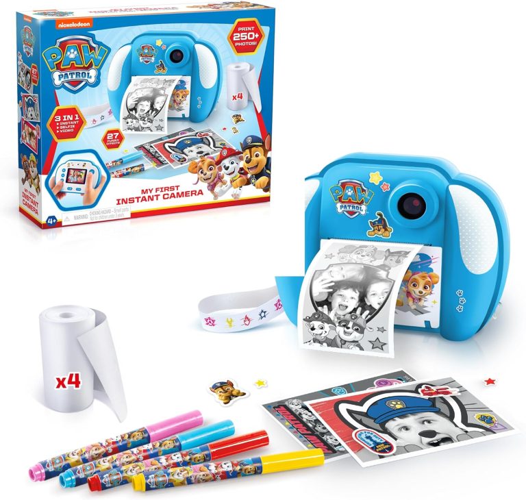 Paw Patrol™ My First Instant Camera; Photo, selfie, and video functions; Ink free printing; Frames and filters can be added digitally; Stickers and markers can be added after printing-Amazon Exclusive