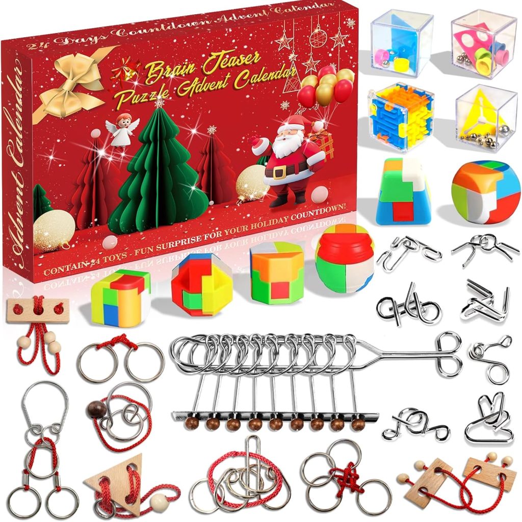 Brain Teaser Advent Calendar 2024 for Adults Kids, Metal Wire Puzzles Christmas Countdown Calendar,Fidget toys Gift for Adults Teens Brain Teaser Advent Calendar 2024 for Adults Kids, Metal Wire Puzzles Christmas Countdown Calendar,Fidget toys Gift for Adults Teens