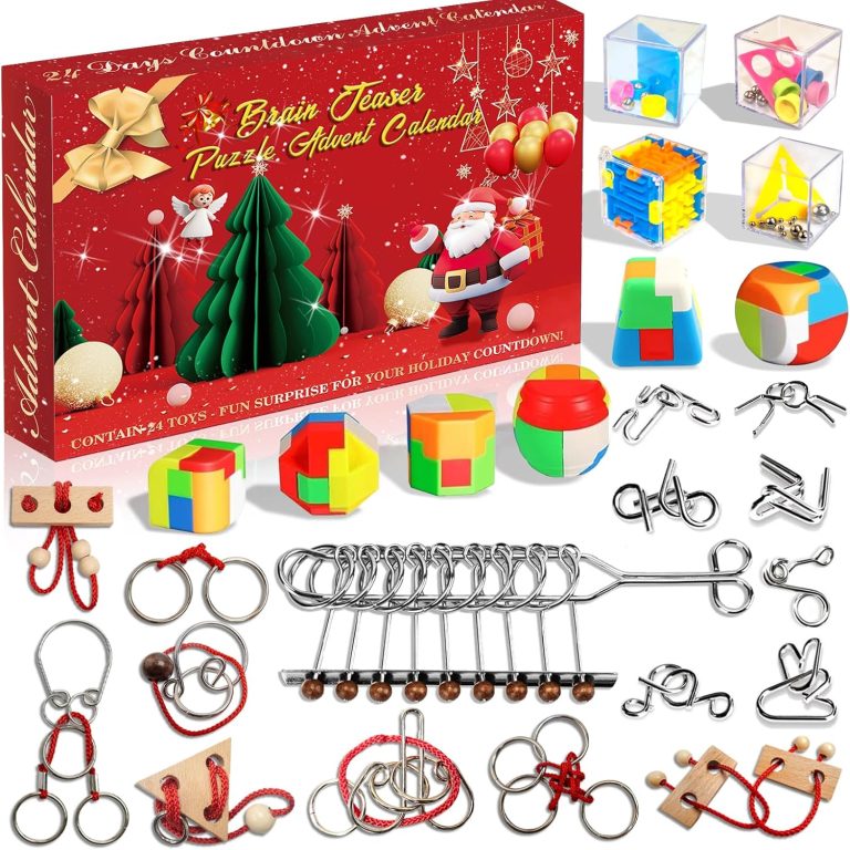 Brain Teaser Advent Calendar 2024 for Adults Kids, Metal Wire Puzzles Christmas Countdown Calendar,Fidget toys Gift for Adults Teens