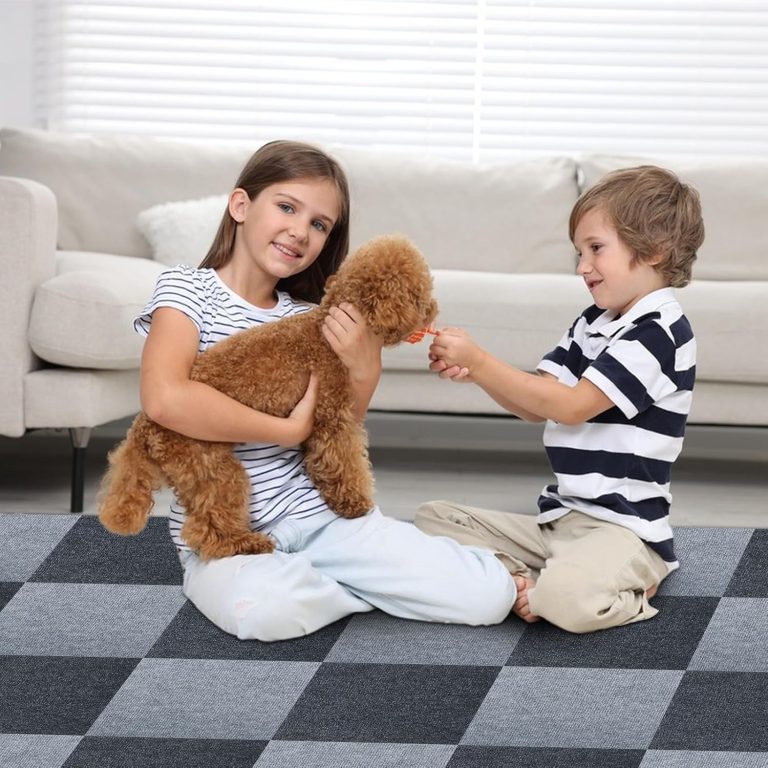 Carpet Tile 12” X 12” Self Adhesive Carpet Floor Tiles Anti-Slip Reusable Carpet Squares Peel and Stick Carpet Floor Tile Easy Install DIY for Bedroom Living Room(20 Pcs)