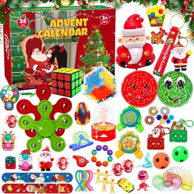 Fidget Advent Calendar 2024 for Kids Adults Christmas Countdown Calendar with Reusable 24 Days Surprises Sensory Fidget Toys Christmas Advent Calendar 2024 for Girls Boys Teens Xmas Gifts Box