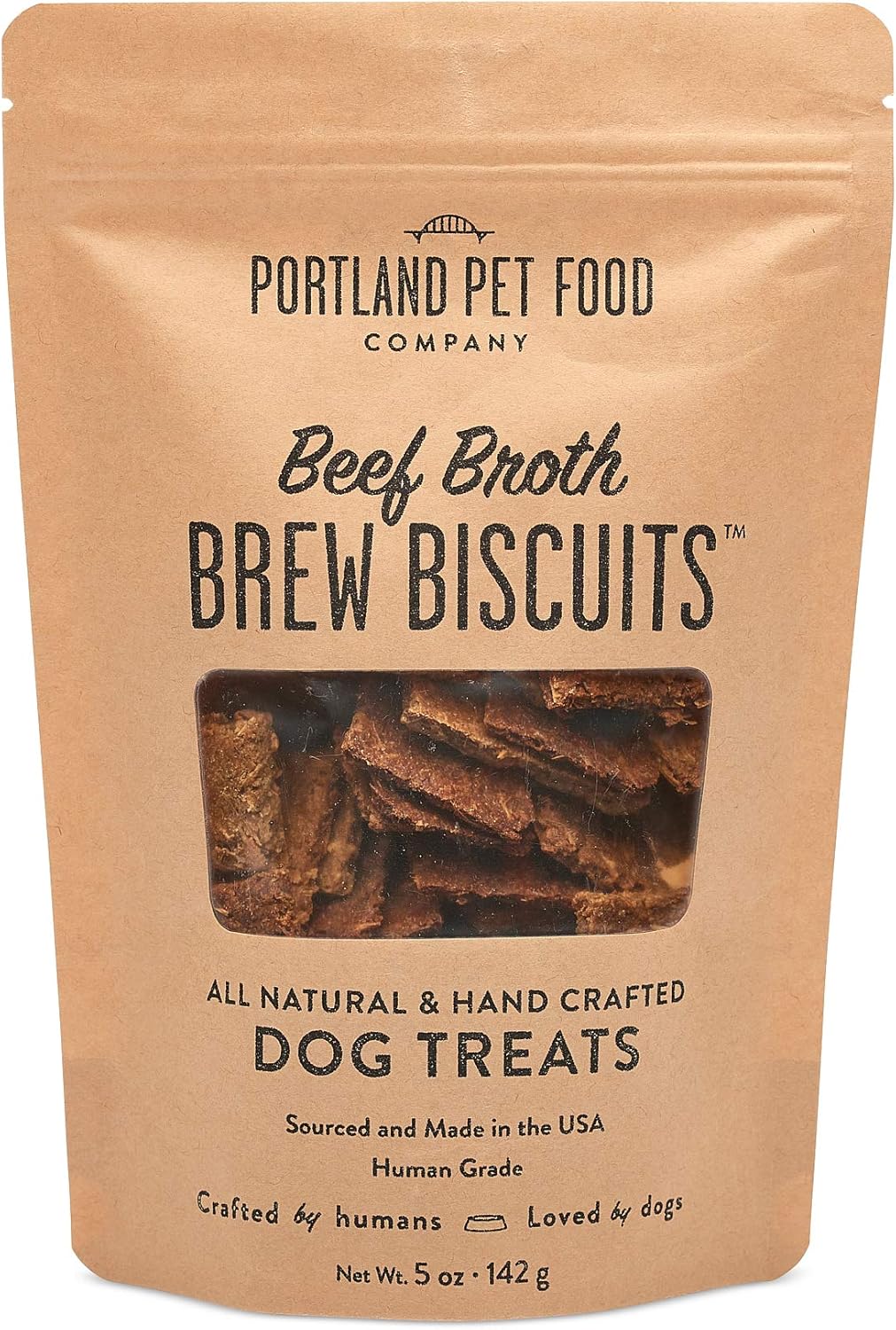 CRAFTED BY HUMANS LOVED BY DOGS Portland Pet Food Company Beef Broth Brew Biscuit Dog Treats (1 Pack, 5 oz Bag) – All Natural, Human-Grade, USA-Sourced and Made CRAFTED BY HUMANS LOVED BY DOGS Portland Pet Food Company Beef Broth Brew Biscuit Dog Treats (1 Pack, 5 oz Bag) – All Natural, Human-Grade, USA-Sourced and Made
