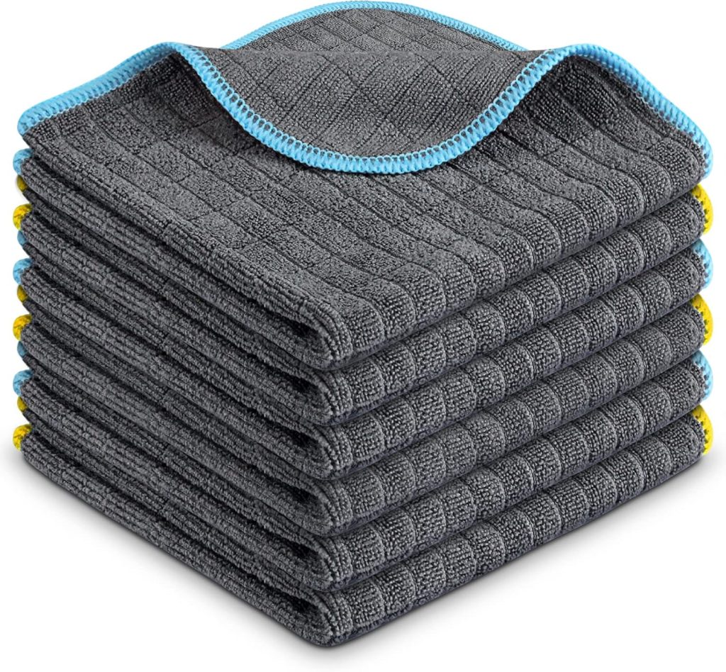 Airlab Microfiber Cleaning Cloth for Household Dust Rags for Cleaning All-Purpose Towels Streak Free Kitchen Dishes Reusable Pack of 6, 12″ x 12″ Airlab Microfiber Cleaning Cloth for Household Dust Rags for Cleaning All-Purpose Towels Streak Free Kitchen Dishes Reusable Pack of 6, 12″ x 12″