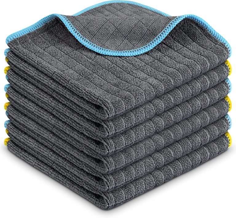 Airlab Microfiber Cleaning Cloth for Household Dust Rags for Cleaning All-Purpose Towels Streak Free Kitchen Dishes Reusable Pack of 6, 12″ x 12″