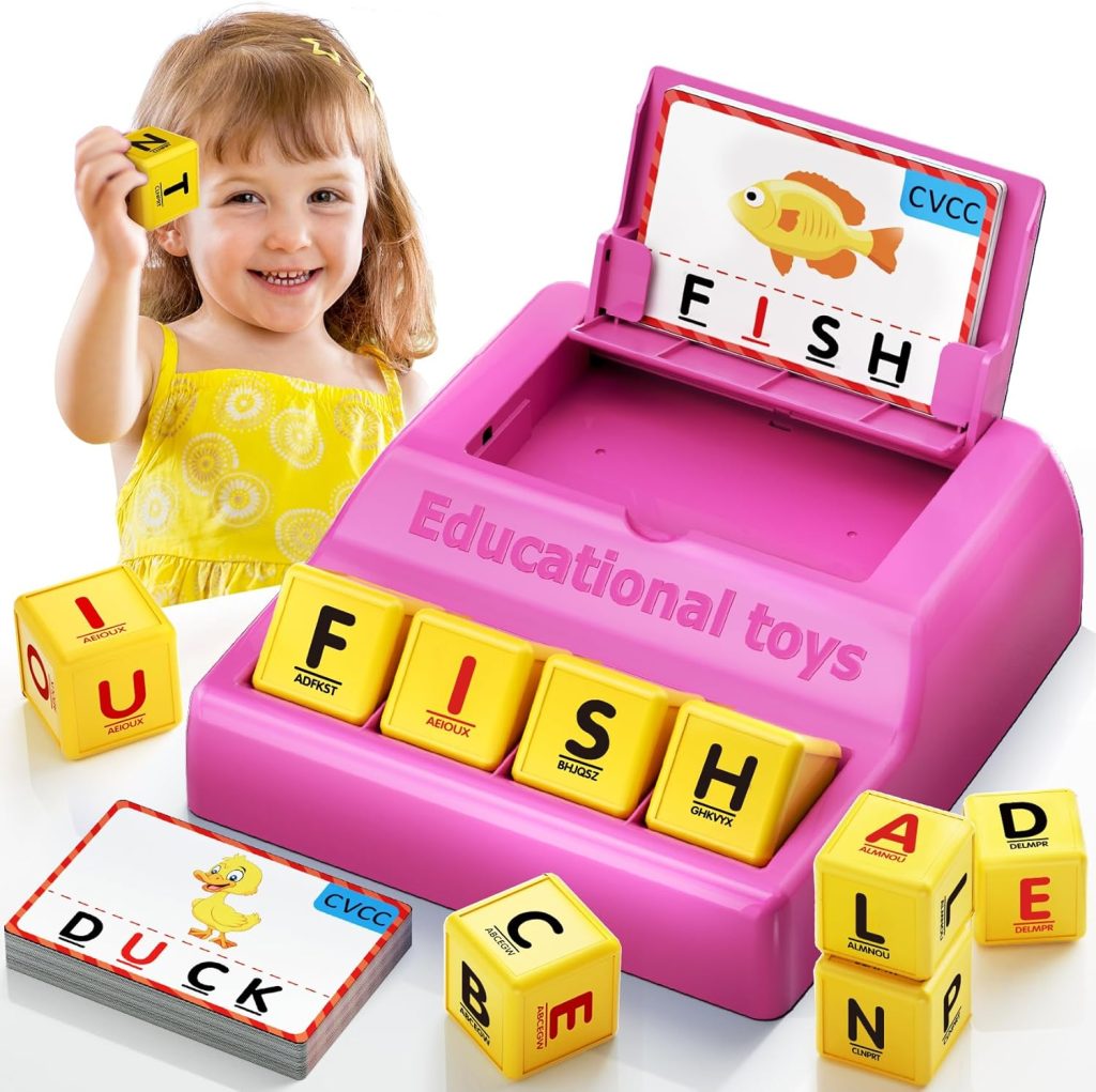 Learning Educational Toys for 3 4 5 6 7 8 Year Old Boys Girls, Matching Letter Game for Kids Toys Ages 3-8, Montessori Toys for Kids Christmas Birthday Gifts Halloween Easter (Pink) Learning Educational Toys for 3 4 5 6 7 8 Year Old Boys Girls, Matching Letter Game for Kids Toys Ages 3-8, Montessori Toys for Kids Christmas Birthday Gifts Halloween Easter (Pink)
