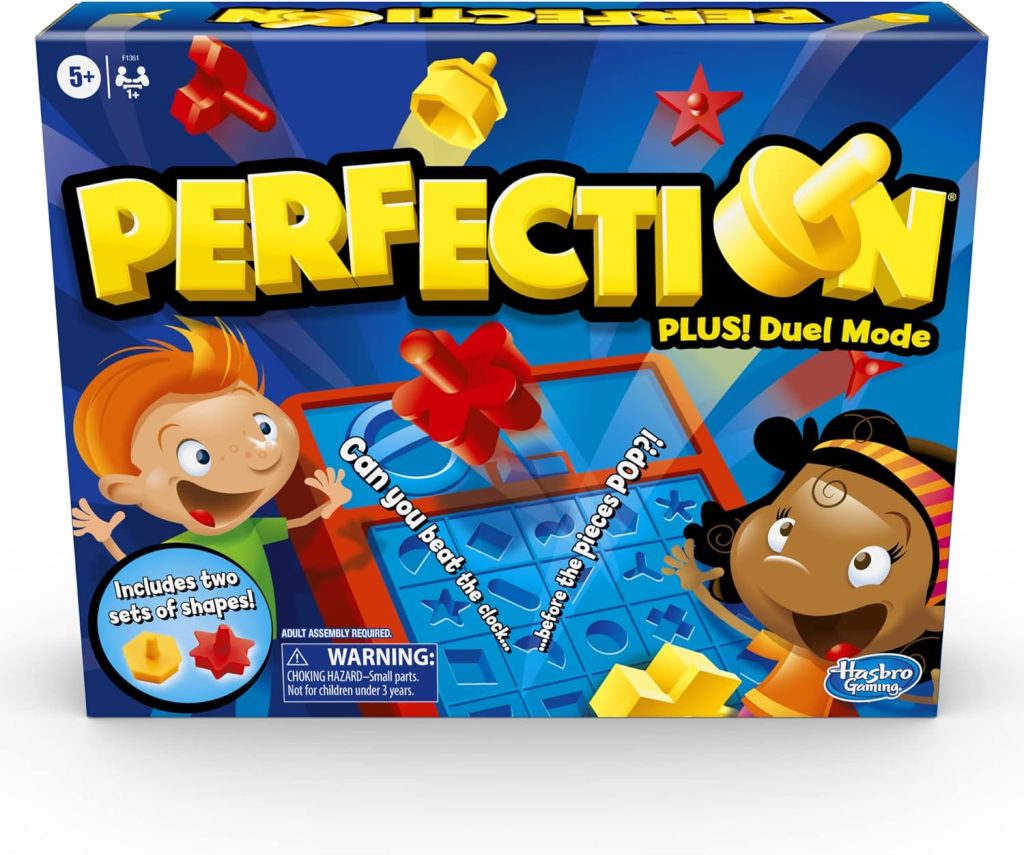 Hasbro Gaming Perfection Plus 2-Player Duel Mode Popping Shapes and Pieces Ages 5 and Up (Amazon Exclusive) Hasbro Gaming Perfection Plus 2-Player Duel Mode Popping Shapes and Pieces Ages 5 and Up (Amazon Exclusive)