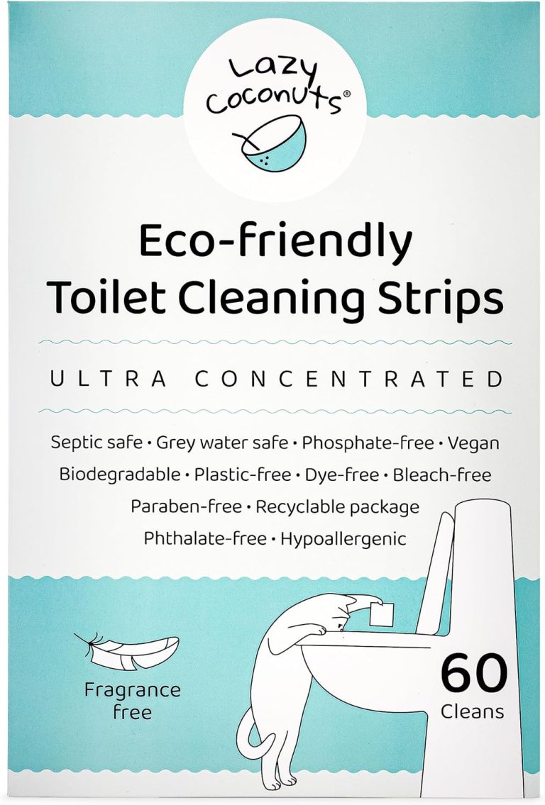 Toilet Bowl Cleaner Strips – 60 Cleans, Plastic-free, Dye-free, With Lemon Essential Oil