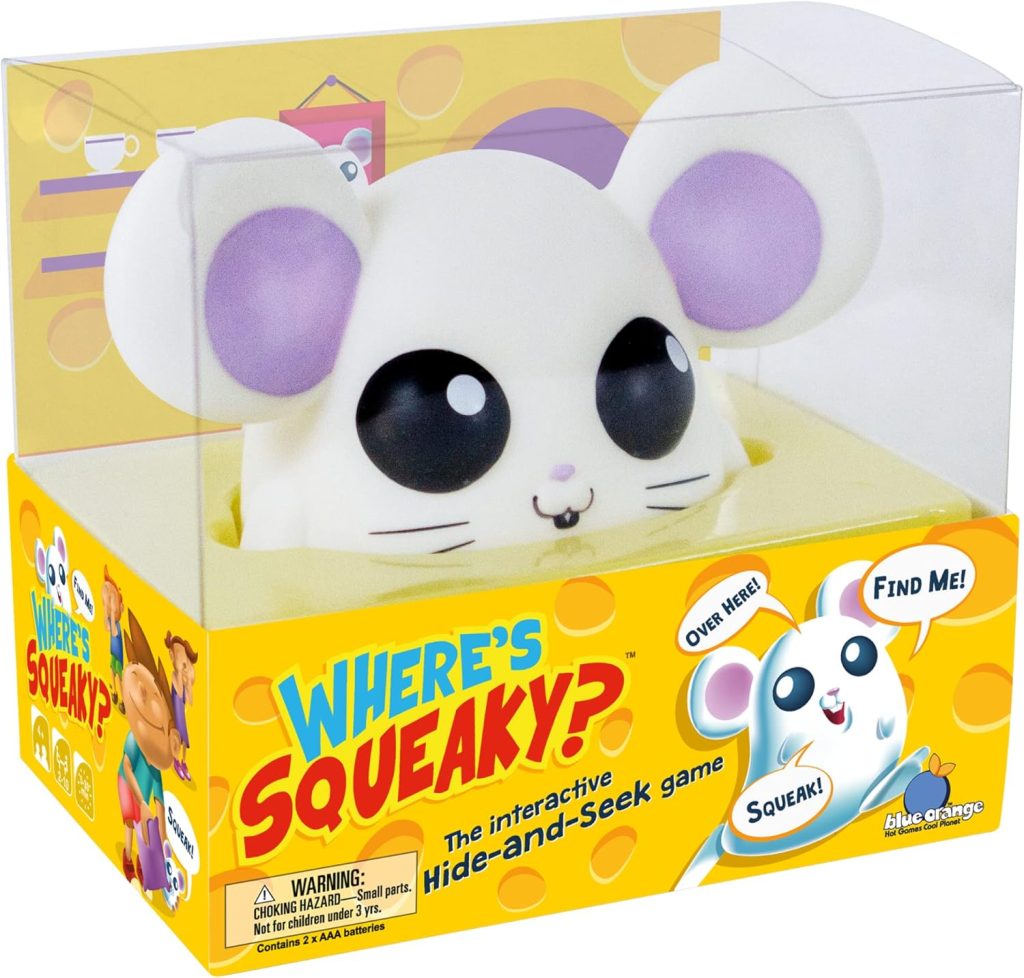 Where’s Squeaky Fun Interactive Preschool and Children – Educational Hide-and-Seek Mouse Game by Blue Orange Games – 2 to 10 Players for Ages 4+