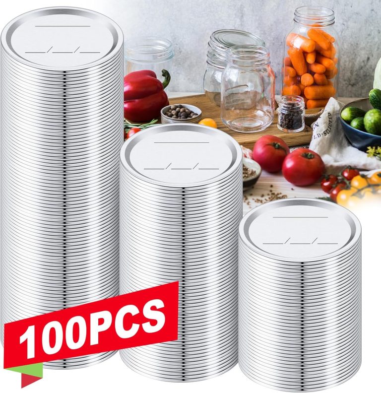 100 PCS Canning Lids Regular Mouth,2.76in Regular Mouth Mason Jar Lids,Ball Kerr Jar with Lids with Leak proof Airtight Seal Rust Proof Split,Regular Mouth Kerr Mason Jars Food Grade,Canning Food DIY
