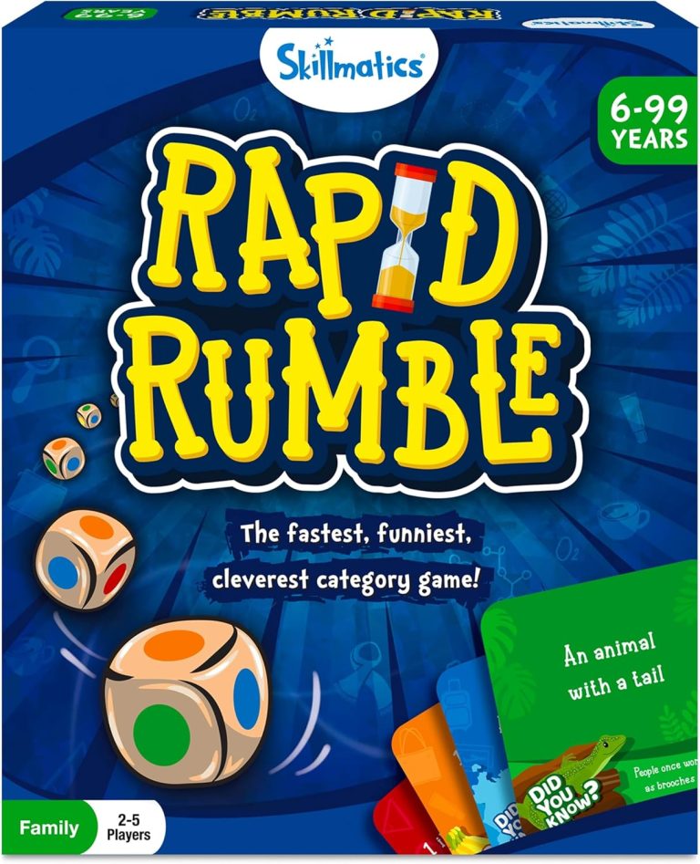 Skillmatics Board Game Rapid Rumble, Fun for Family Game Night, Educational Toy, Card Game for Kids, Teens & Adults, Gifts for Ages 6, 7, 8, 9 and Up