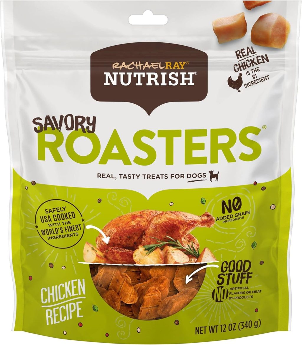 Rachael Ray Nutrish Savory Roasters Real Meat Dog Treats, Roasted Chicken Recipe, 12 Ounces, Grain Free Rachael Ray Nutrish Savory Roasters Real Meat Dog Treats, Roasted Chicken Recipe, 12 Ounces, Grain Free