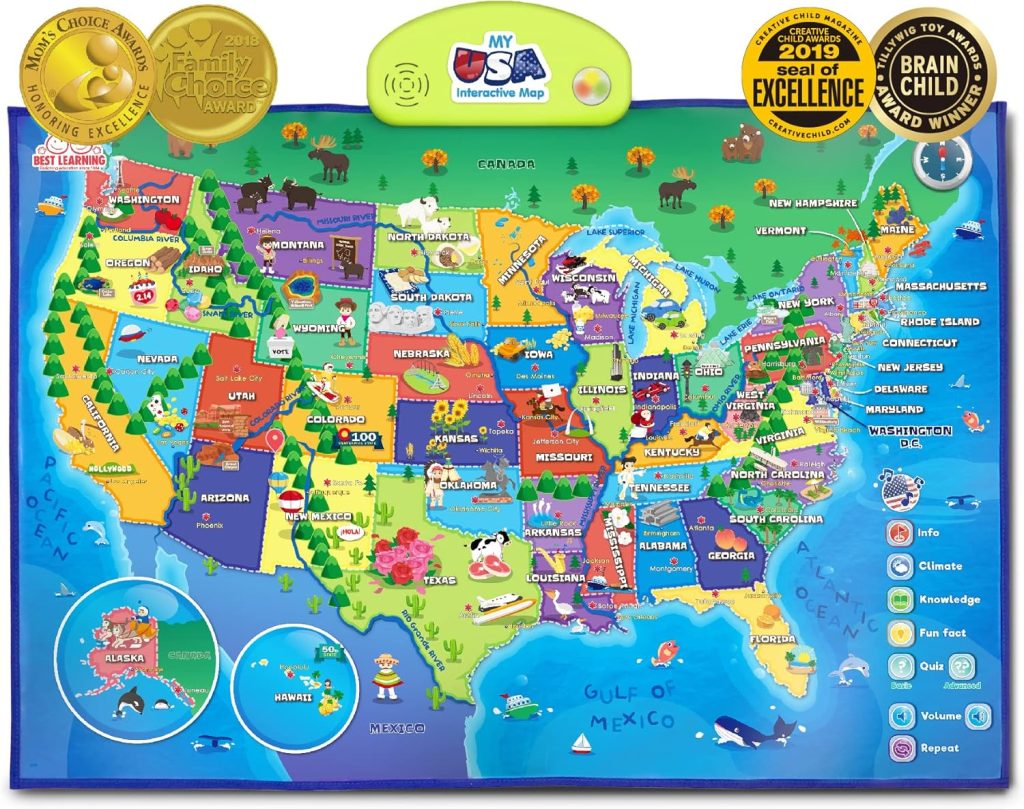 BEST LEARNING i-Poster My USA Interactive Map – Educational Smart Talking Poster Toy for 5 to 12 Years Kids Boy or Girl | Geography Electronic Game for 5, 6, 7 Years | Christmas & Birthday Present BEST LEARNING i-Poster My USA Interactive Map – Educational Smart Talking Poster Toy for 5 to 12 Years Kids Boy or Girl | Geography Electronic Game for 5, 6, 7 Years | Christmas & Birthday Present