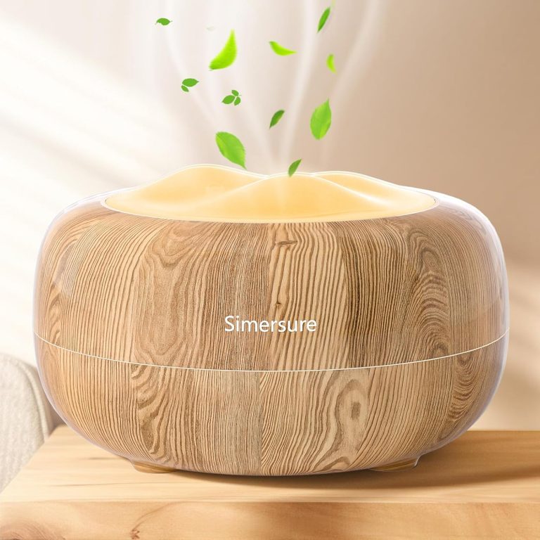 Essential Oil Diffuser, Quiet Humidifier for Bedroom, Timer and Auto-Off, 7 LED Colors Ultrasonic Aromatherapy Mist Diffusers for Large Room Office (Wood)