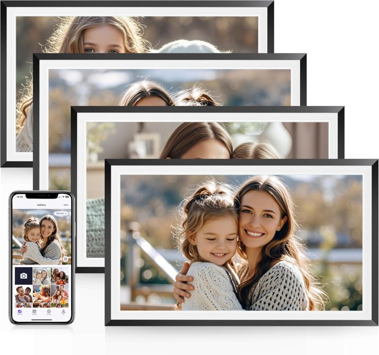RCA 10.1″ WiFi Digital Picture Frame, Electronic Photo Frames 32GB Storage, HD IPS Touch Screen WiFi Frame/Auto Rotate/Wall Mounted, Easy Setup in Uhale App to Share Photo/Video Anytime | (4Pack)