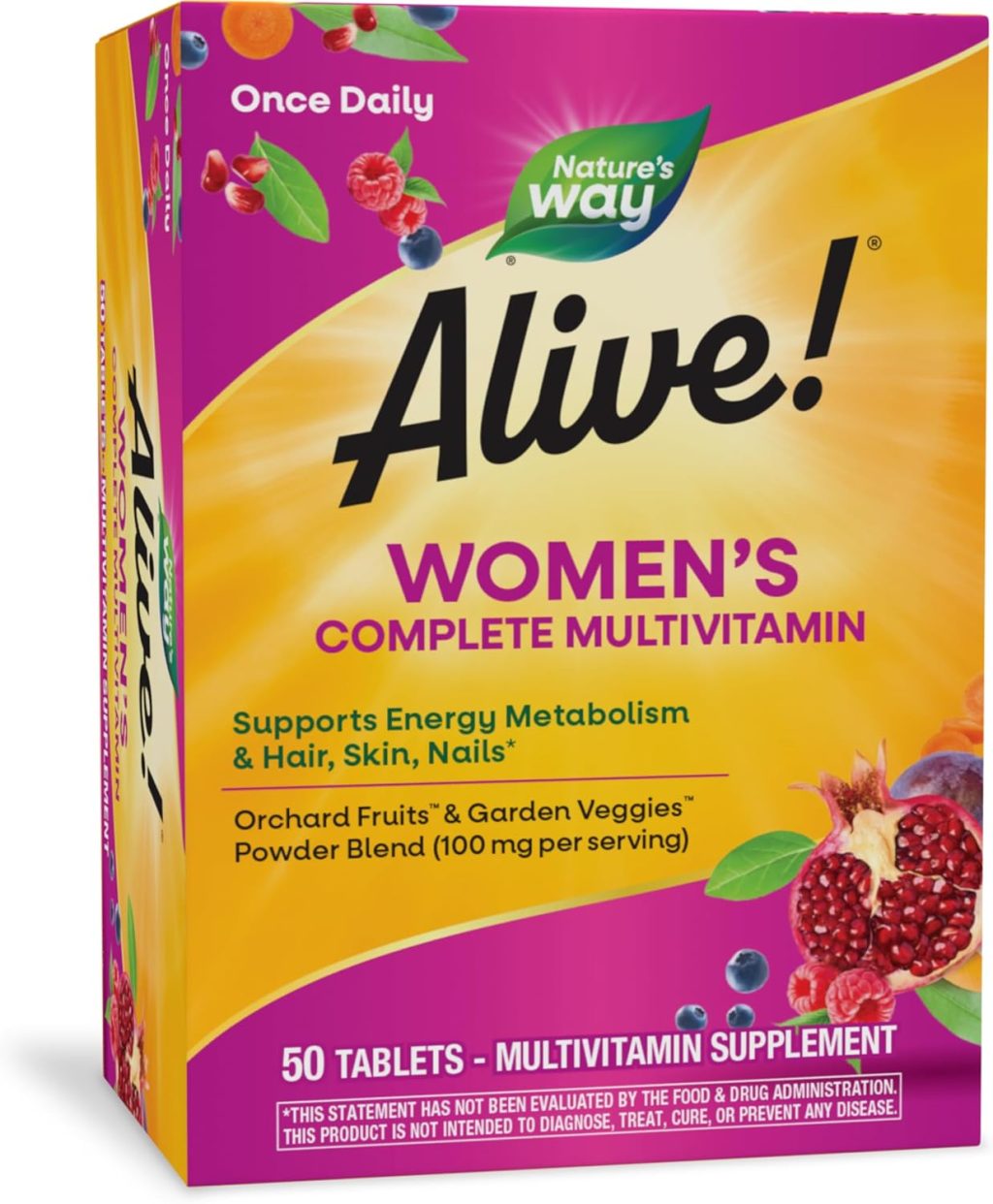 Nature’s Way Alive! Women’s Complete Multivitamin, Supports Energy Metabolism and Hair, Skin & Nails*, B-Vitamins, 50 Tablets (Packaging May Vary) Nature’s Way Alive! Women’s Complete Multivitamin, Supports Energy Metabolism and Hair, Skin & Nails*, B-Vitamins, 50 Tablets (Packaging May Vary)