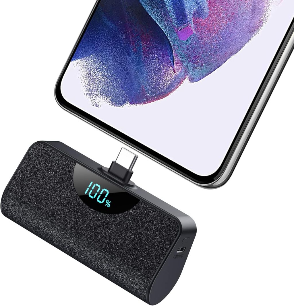 Mini Portable Charger USB-C Power Bank 5200mAh,Ultra Compact LCD Display Battery Pack Backup Charger Compatible with iPhone 16/16 Plus/16 Pro/16 Pro Max/15 Series,Samsung S22/S23, Android Phones etc Mini Portable Charger USB-C Power Bank 5200mAh,Ultra Compact LCD Display Battery Pack Backup Charger Compatible with iPhone 16/16 Plus/16 Pro/16 Pro Max/15 Series,Samsung S22/S23, Android Phones etc