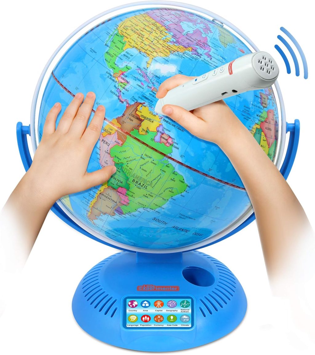 Interactive Globe for Kids with Wireless Smart Pen, 9” Globes with Stand, Learning & Education STEM Toys, Talking World Map Gift for Children, Christmas Gifts for Boys & Girls Ages 7 8-12 Years Old Interactive Globe for Kids with Wireless Smart Pen, 9” Globes with Stand, Learning & Education STEM Toys, Talking World Map Gift for Children, Christmas Gifts for Boys & Girls Ages 7 8-12 Years Old