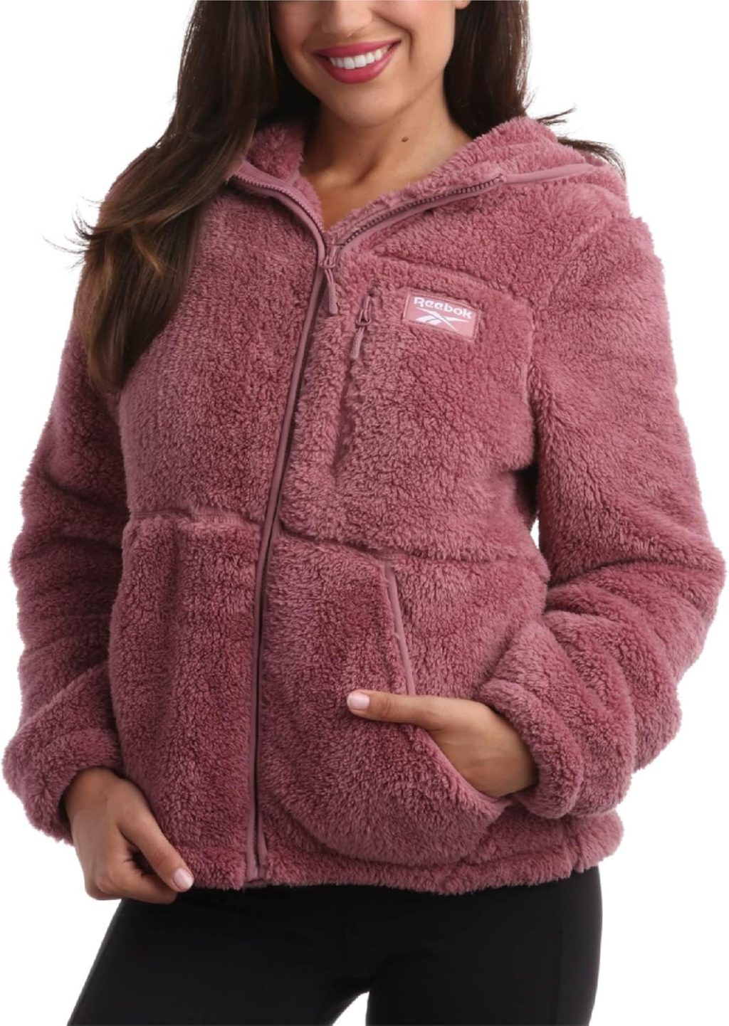 Reebok Women’s Fleece Sweatshirt Jacket – Full Zip Sherpa Fur Hooded Jacket – Lightweight Teddy Coat for Women (S-XL) Reebok Women’s Fleece Sweatshirt Jacket – Full Zip Sherpa Fur Hooded Jacket – Lightweight Teddy Coat for Women (S-XL)