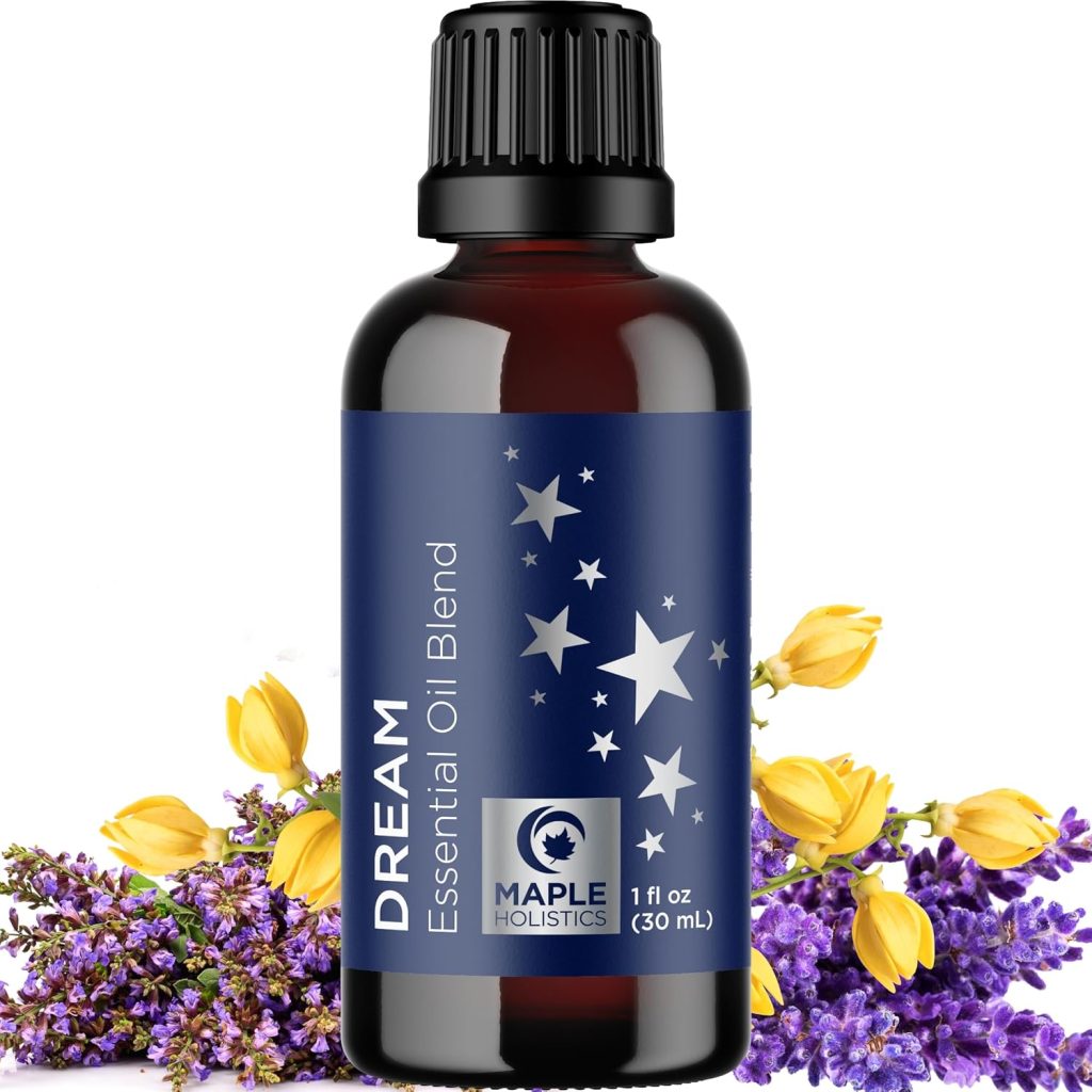 Sleep Essential Oil Blend for Diffuser – Dream Essential Oils for Diffusers Aromatherapy and Relaxation with Clary Sage Ylang-Ylang Roman Chamomile and Lavender Essential Oils for Sleep Time Support
