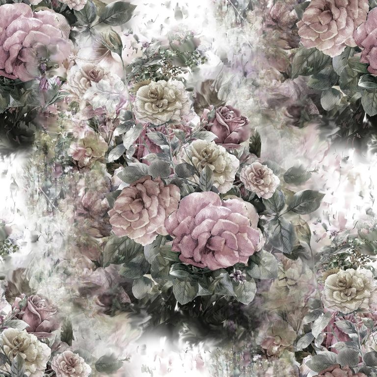 17.5in×23ft Vintage Green and Pink Floral Wallpaper Peel and Stick for Bedroom Waterproof Contact Paper for Cabinets Shelf Accent Wall Decor Aesthetic Flowers Wall Paper Roll for Bathroom