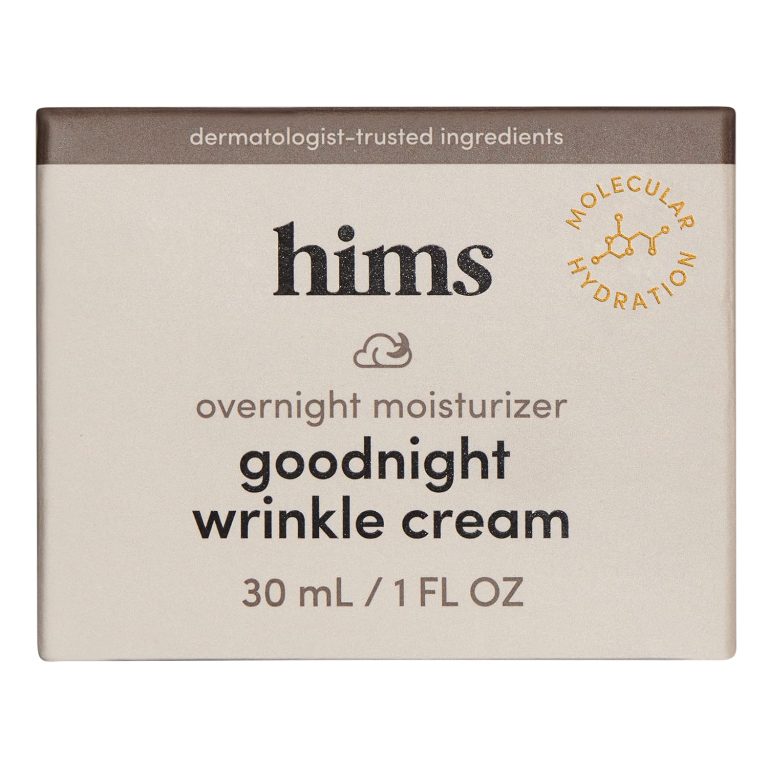 hims goodnight wrinkle cream for men – fine lines, puffiness, dark eye circles – caffeine, hyaluronic acid, night cream, almond scent – vegan, cruelty-free, no parabens – (1oz)