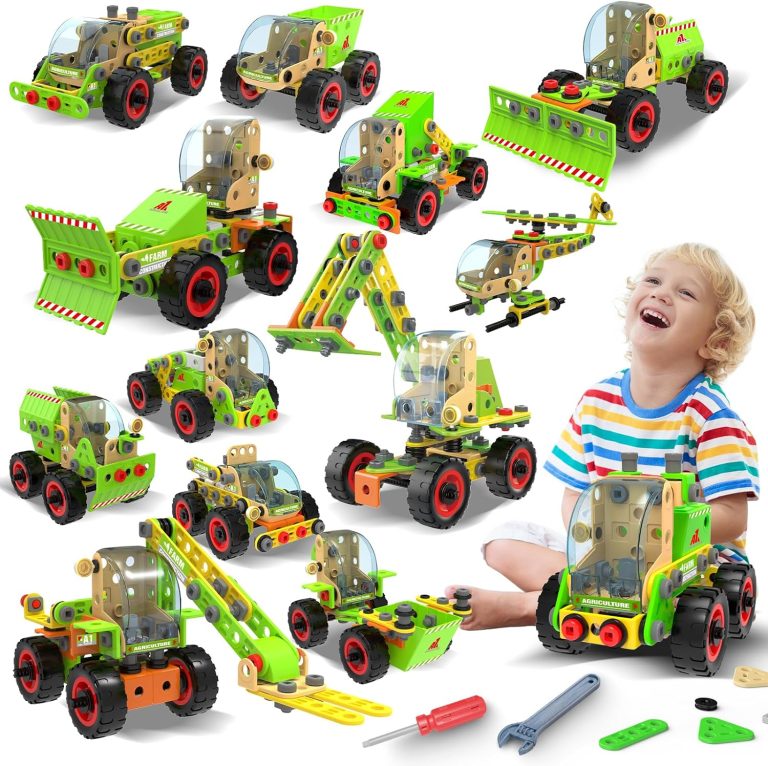 MOONTOY 14-in-1 Building Stem Toy Set for 4 5 6 7 8 9+ Year Old Boy Birthday Gifts, STEM Toy Educational Engineering Kit, Building Toys for Kids Ages 4-8 5-7 6-8 Creative Games Boy
