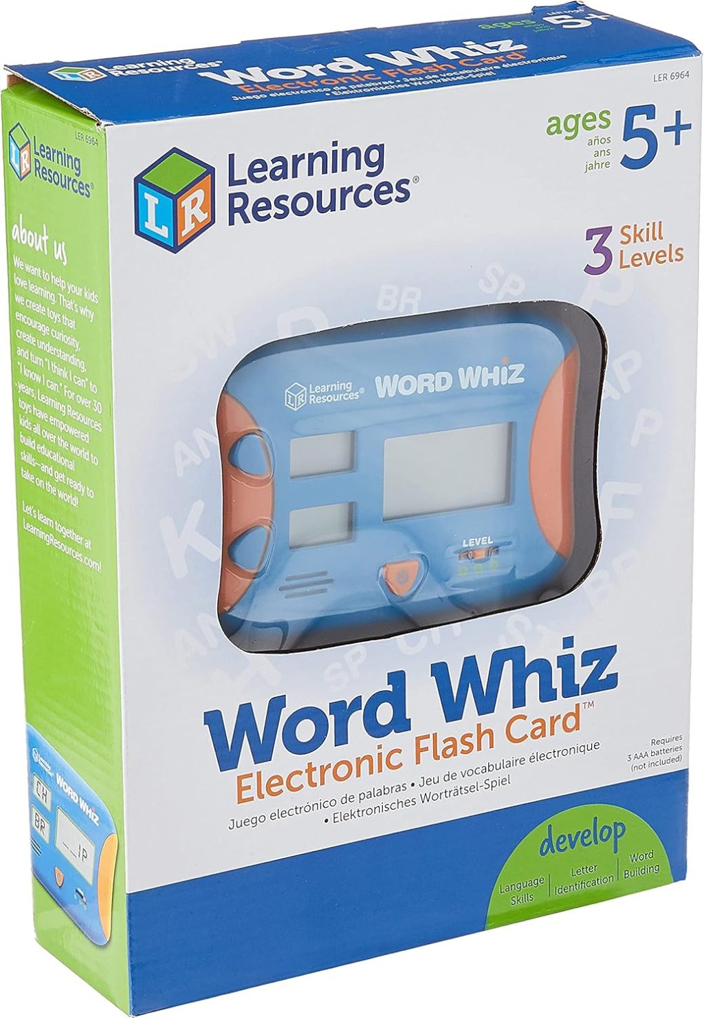 Learning Resources Electronic Flash Card Game, Handheld Word Building Game for Kids, Electronic Learning Games, Ages 5+ Learning Resources Electronic Flash Card Game, Handheld Word Building Game for Kids, Electronic Learning Games, Ages 5+