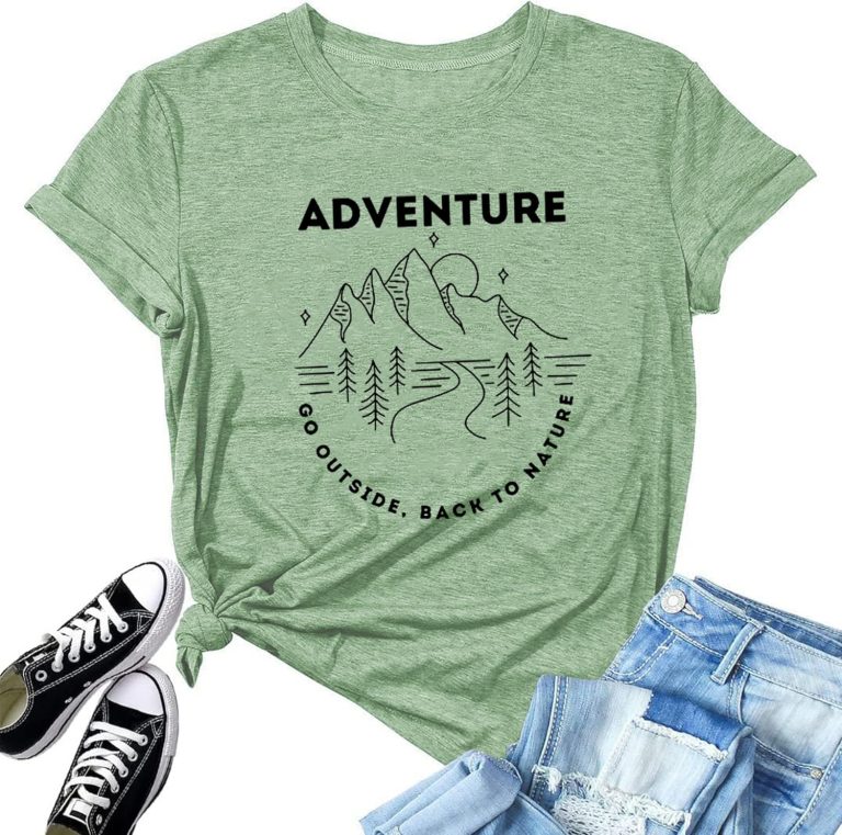 Women Go Outside Adventure Nature Shirt Workout Hiking Camping Climbing Road Trip Tee Tops Athletic Summer T Shirt